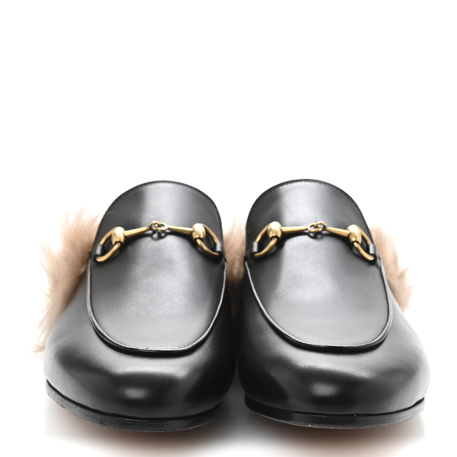 Gucci Calfskin Fur Womens Princetown Slippers 38 Black 3 of 9