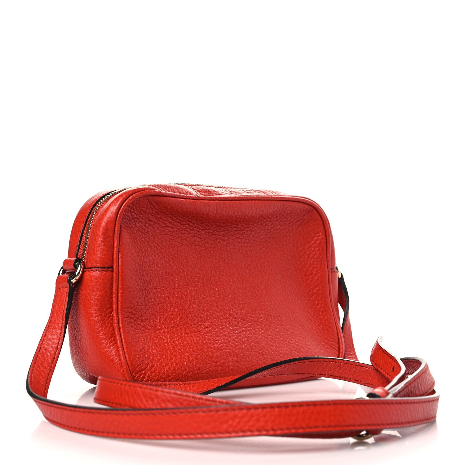 Gucci Pebbled Calfskin Small Soho Disco Bag Vibrant Red 3 of 10