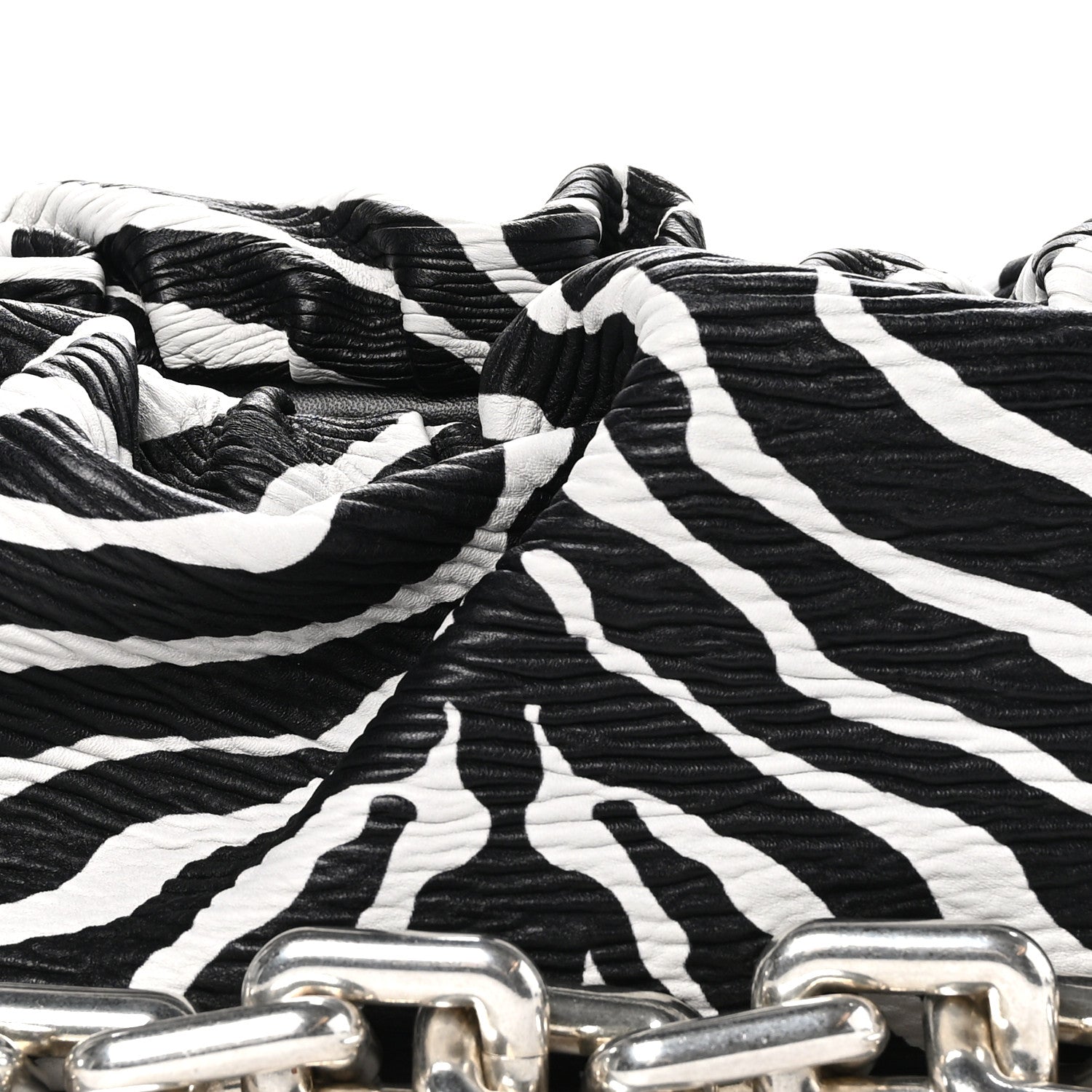 Bottega Veneta Nappa Zebra Print The Pouch Chain White Black 8 of 11