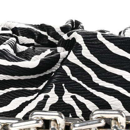 Bottega Veneta Nappa Zebra Print The Pouch Chain White Black 8 of 11