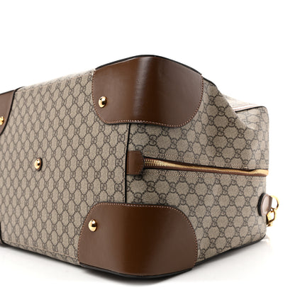 Gucci GG Supreme Monogram Azalea Calfskin Retro Interlocking G Large Duffle Bag Beige Ebony Brown Sugar 8 of 9