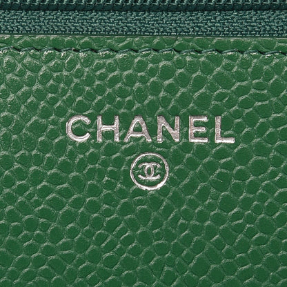 Chanel Caviar Quilted Wallet On Chain WOC Green 9 of 10