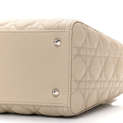 Christian Dior Grained Calfskin Cannage Medium Lady Dior Natural 8 of 9