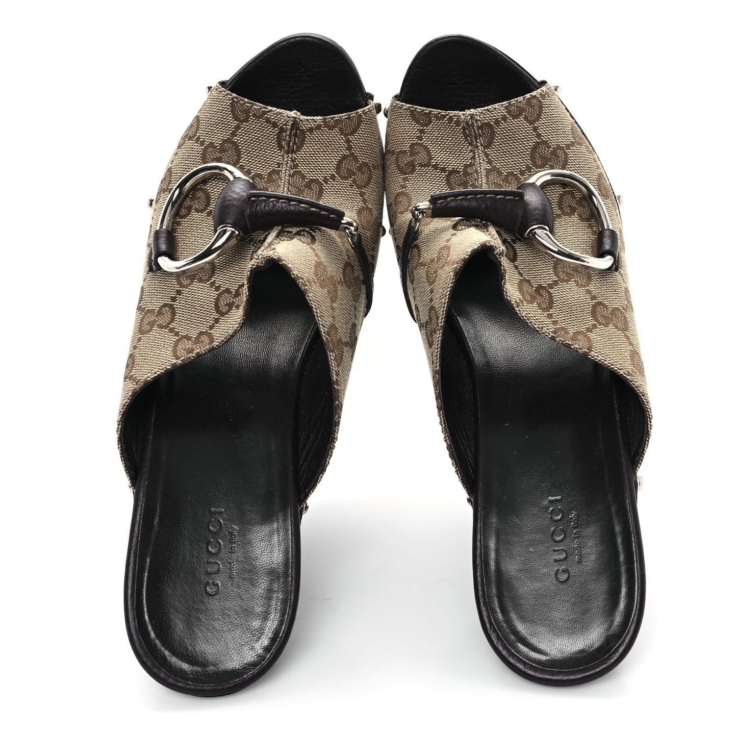 Monogram Cellarius Soft Calfskin Icon Bit Platform Clog High Heel Slide Sandals 40 Beige Ebony Cocoa