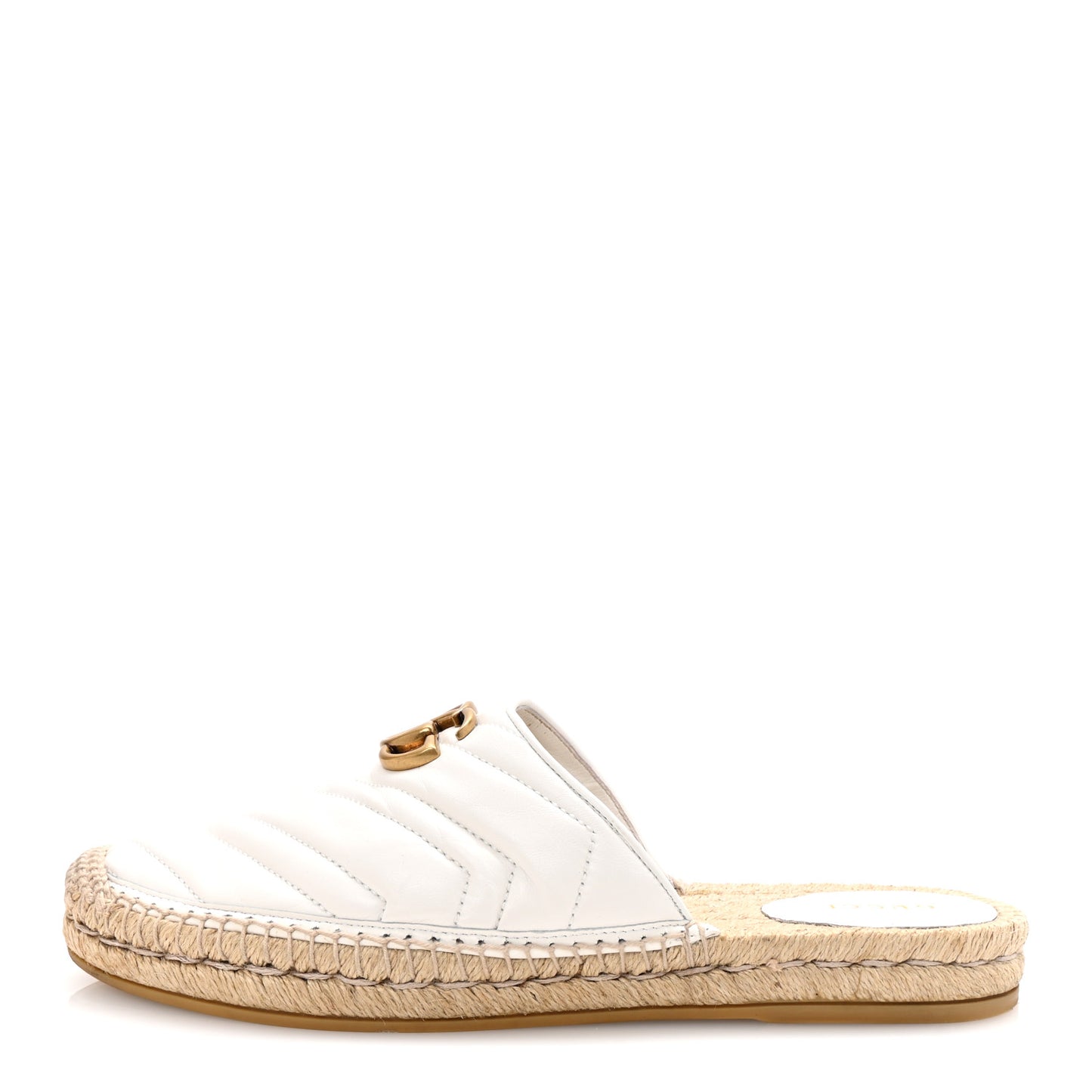 Nappa Matelasse GG Marmont Espadrille Slippers 40.5 Great White