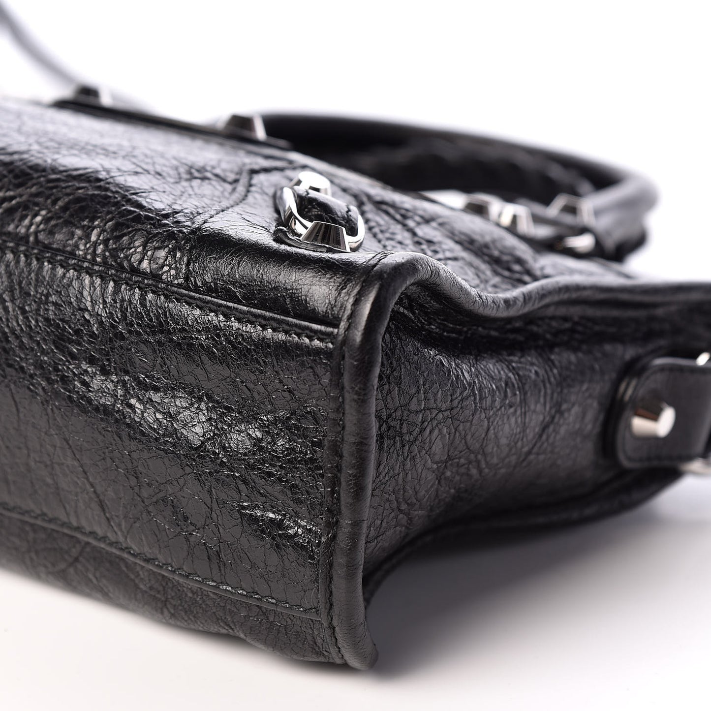 Agneau Classic Silver Hardware Mini City Black