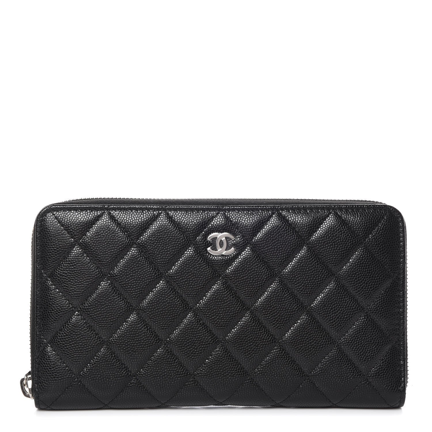 Chanel Caviar Quilted Large Zip Around Organizer Wallet Black 1 of 11