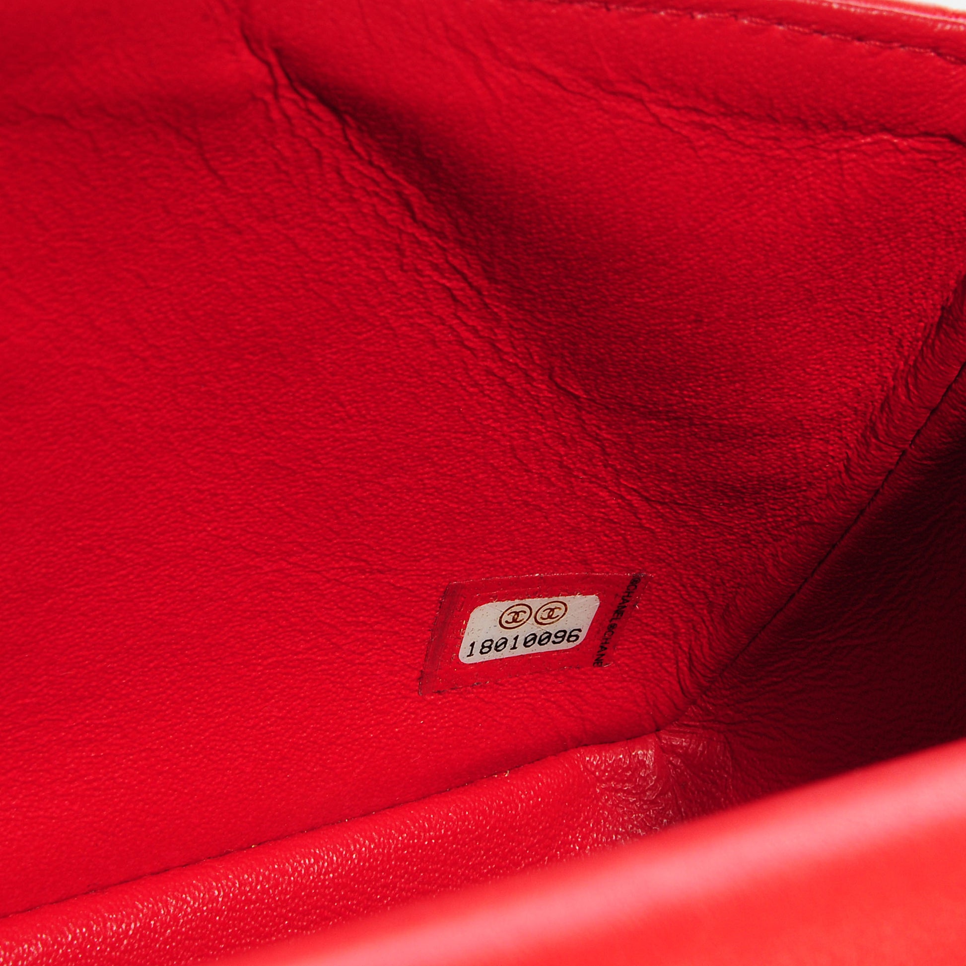 Chanel Lambskin Quilted Mini Rectangular Flap Red 7 of 8