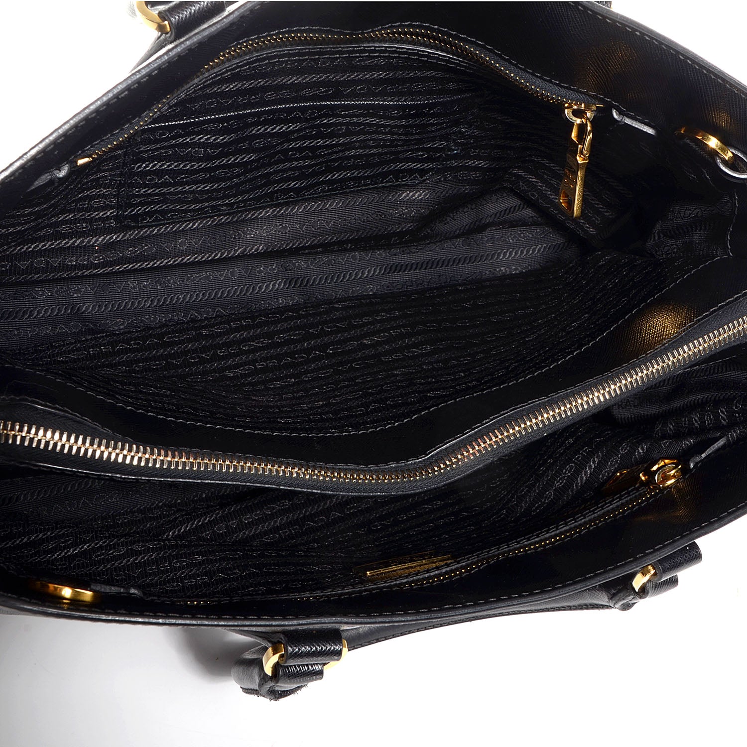 Prada Saffiano Lux Large Top Handle Open Tote Nero Black 6 of 11