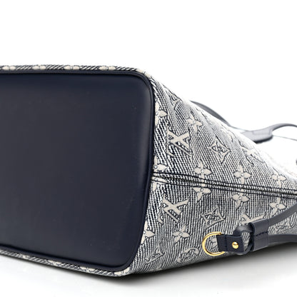 Louis Vuitton Monoglam Neverfull MM Blue 10 of 11