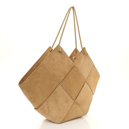 Bottega Veneta Suede Maxi Intrecciato Tote Cane Sugar Tapioca 4 of 11