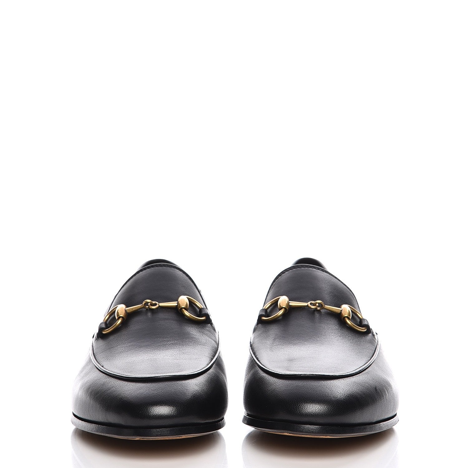 Gucci Lambskin Womens Brixton Horsebit Loafers 37 Black 4 of 11