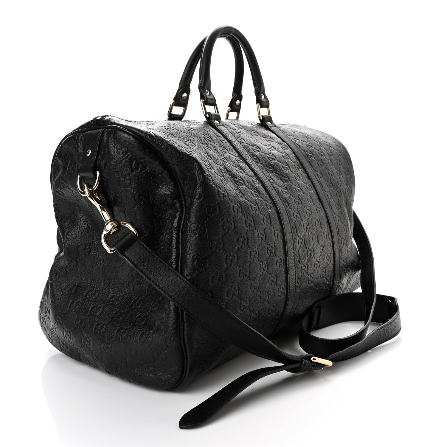 Gucci Guccissima Medium Carry On Duffle Black 3 of 11