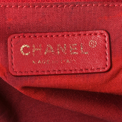 Chanel Lambskin Quilted Boy Shopping Tote Dark Red 6 of 10
