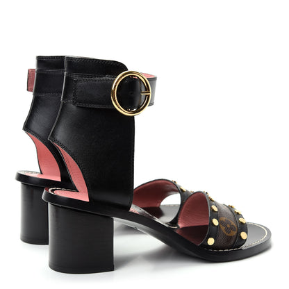 Louis Vuitton Calfskin Monogram Passenger Sandals 37 Black 4 of 10