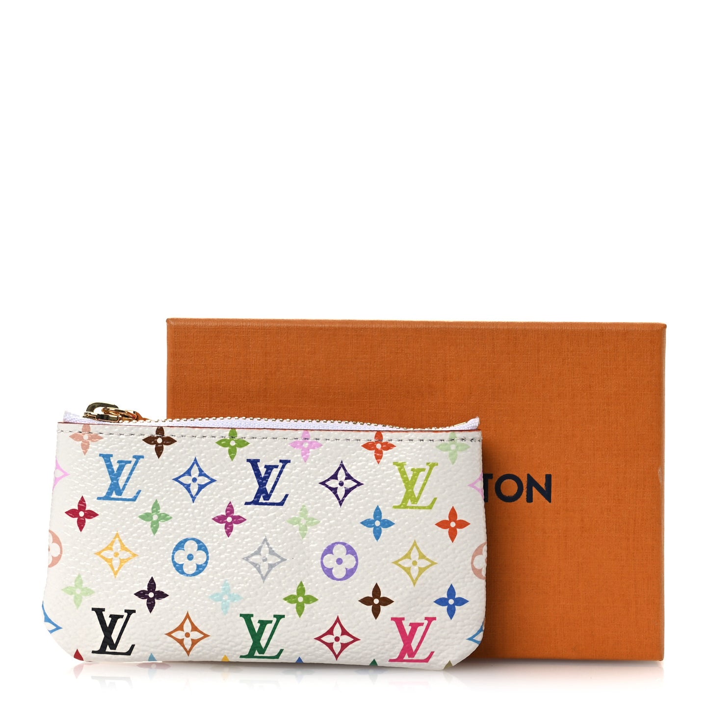 LV X TM Monogram Multicolor Key Pouch White