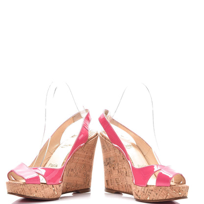 Christian Louboutin Patent Cork Marpoil Wedges 38 Pink 6 of 12