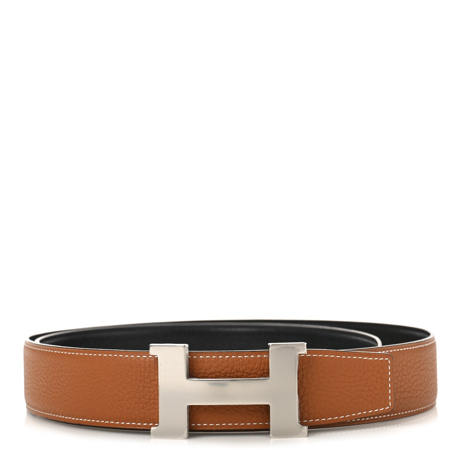 Hermes Box Togo 32mm H Belt 110 44 Black Gold 1 of 5
