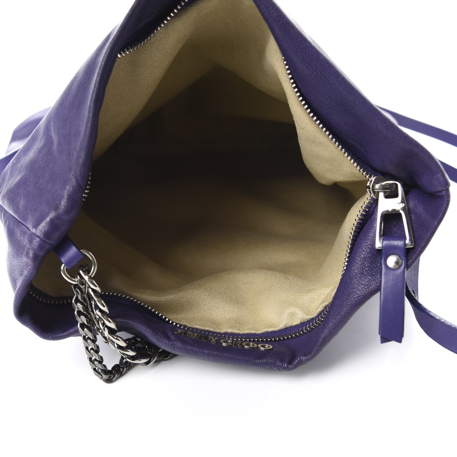 Jimmy Choo Lambskin Small Biker Hobo Purple 5 of 11