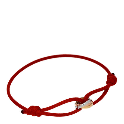 Cartier 18K Pink Yellow White Gold Trinity Cord Bracelet Red 1 of 3