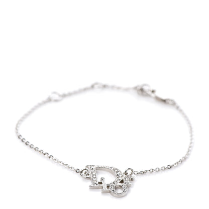 Christian Dior Crystal Logo Bracelet Silver 1 of 5