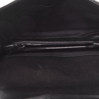 Saint Laurent Sheepskin Matelasse Chevron Monogram Medium College Bag Black 6 of 13