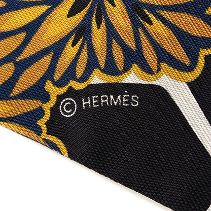 Hermes Silk Three Graces Twilly Black Gold Taupe 4 of 4