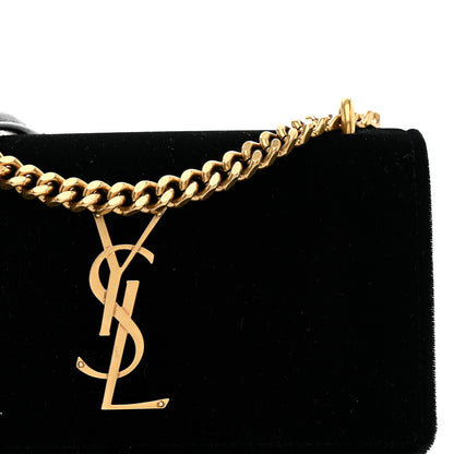Saint Laurent Velvet Small Monogram Sunset Black 7 of 11