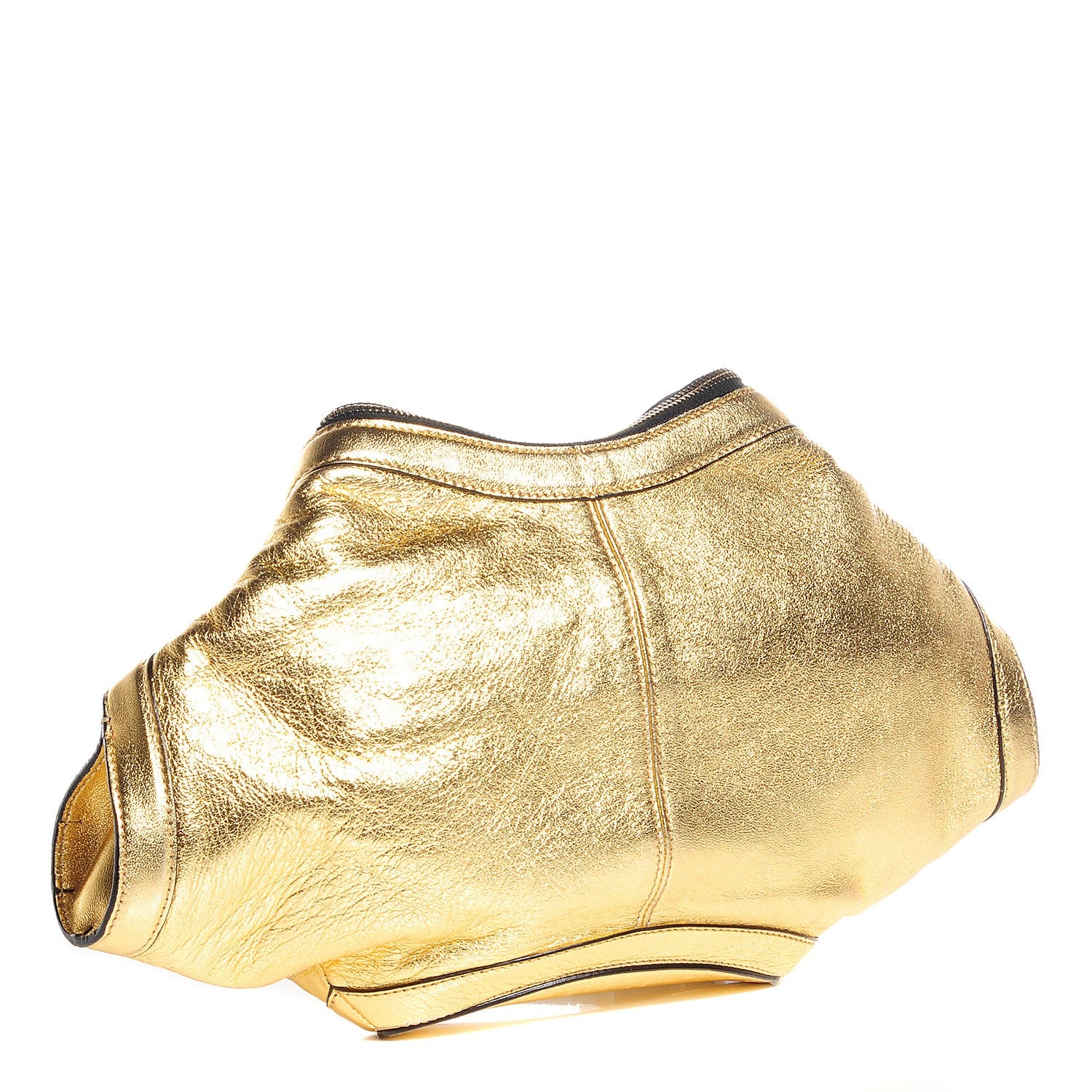Alexander McQueen Lambskin De Manta Clutch Gold 3 of 7
