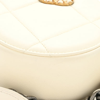 Chanel Lambskin Quilted Chanel 19 Round Clutch With Chain White 11 of 14
