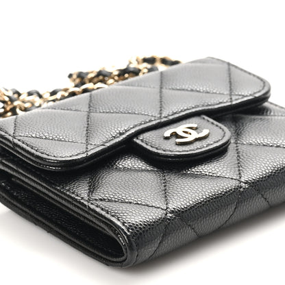 Chanel Caviar Quilted Flap Card Holder On Chain Black 10 of 12