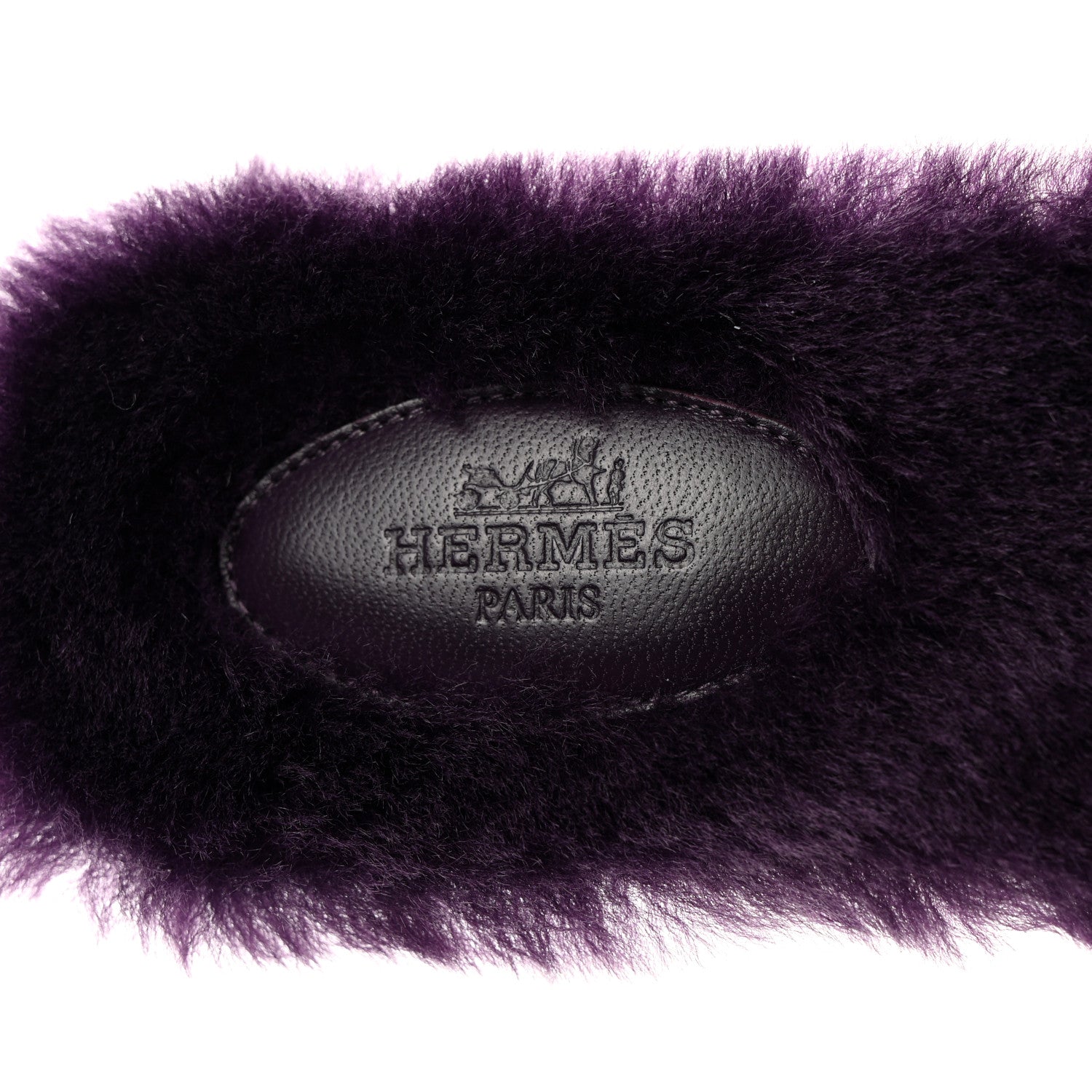 Hermes Woolskin Oran Sandals 37.5 Violet Fonce 6 of 7