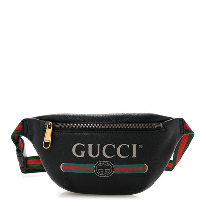 Gucci Grained Calfskin Small Logo Belt Bag Black 1 of 11