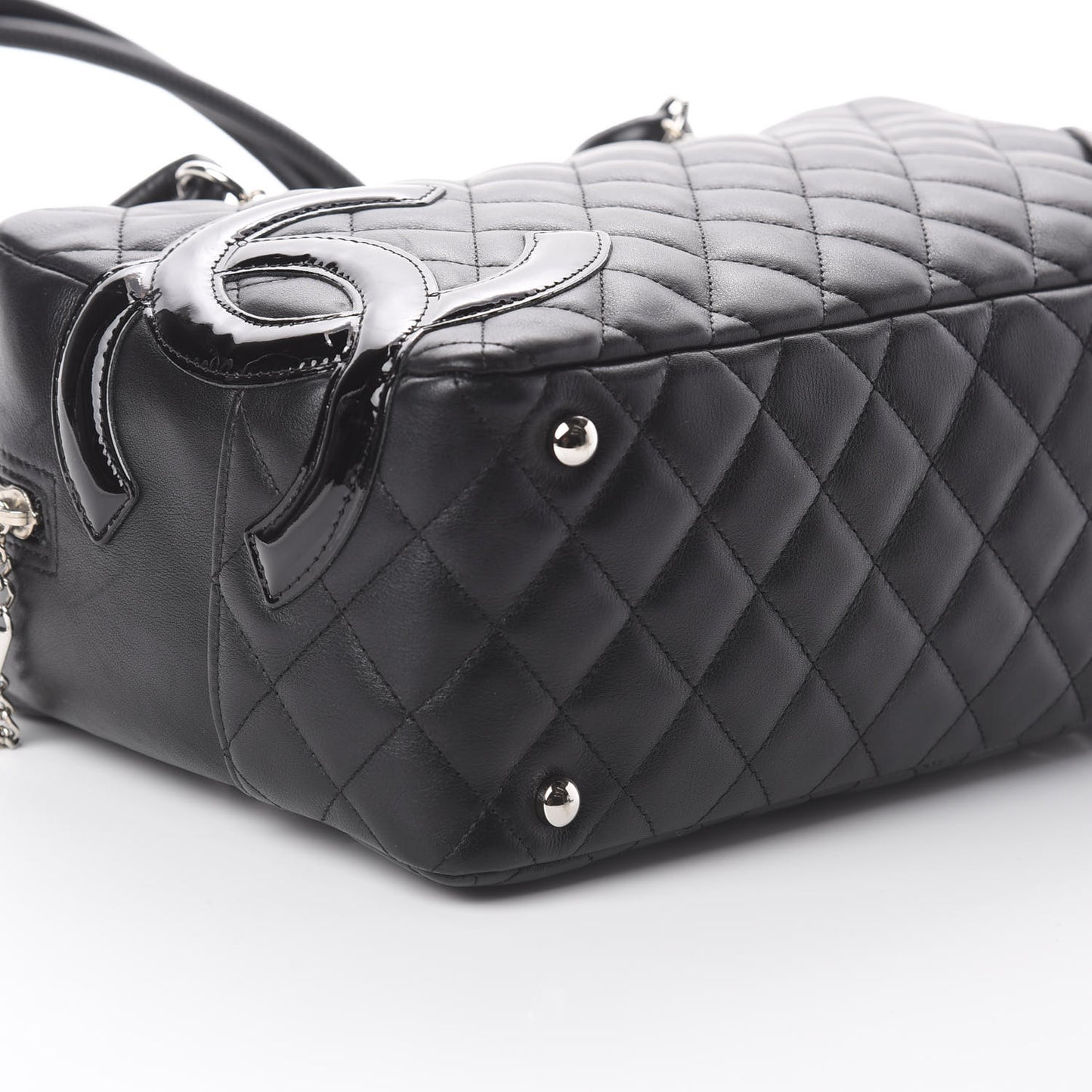 Calfskin Quilted Large Cambon Bowler Black