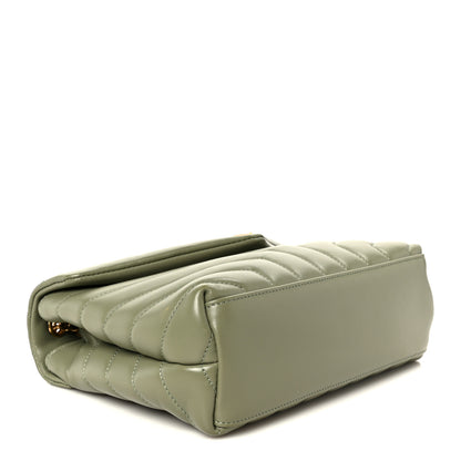 Saint Laurent Calfskin Y Quilted Monogram Small Loulou Chain Satchel Light Sage 4 of 11