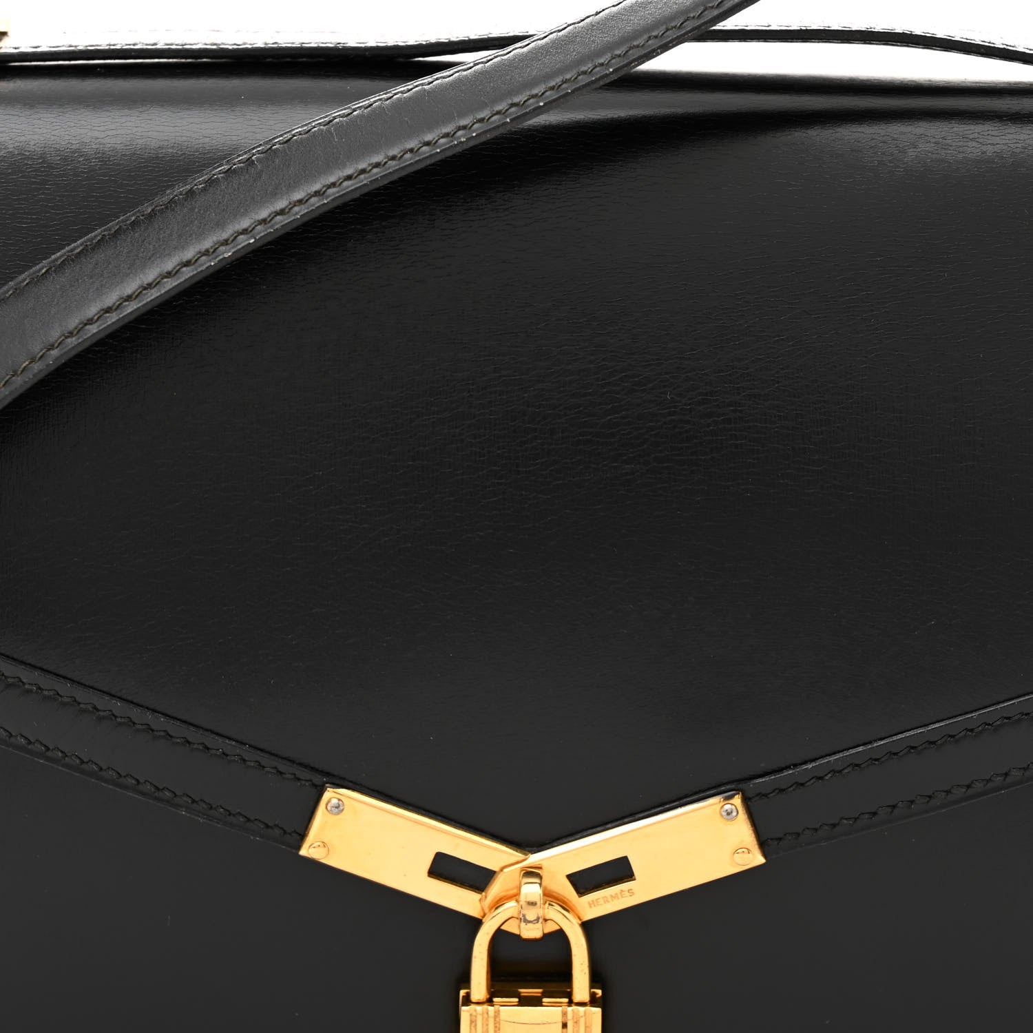 Hermes Box Kelly Cadena Lock Shoulder Bag Black 7 of 14