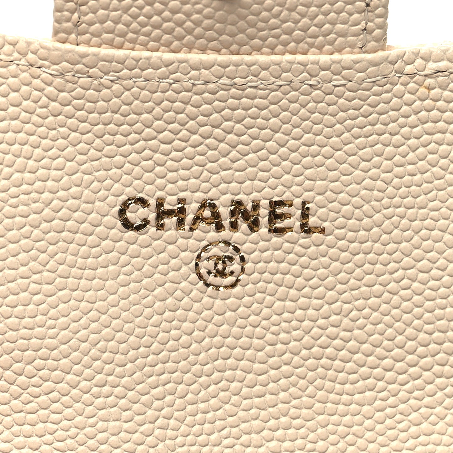 Caviar Quilted Flap Card Holder Wallet White
