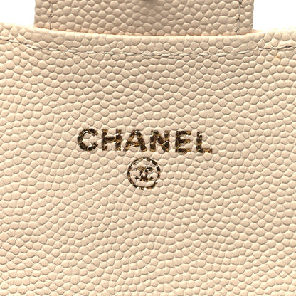 Chanel Caviar Quilted Flap Card Holder Wallet White 6 of 10