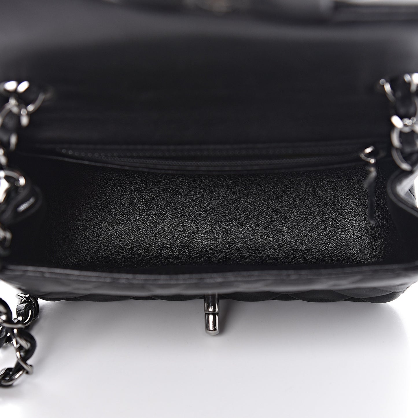 Lambskin Quilted Mini Square Flap Black