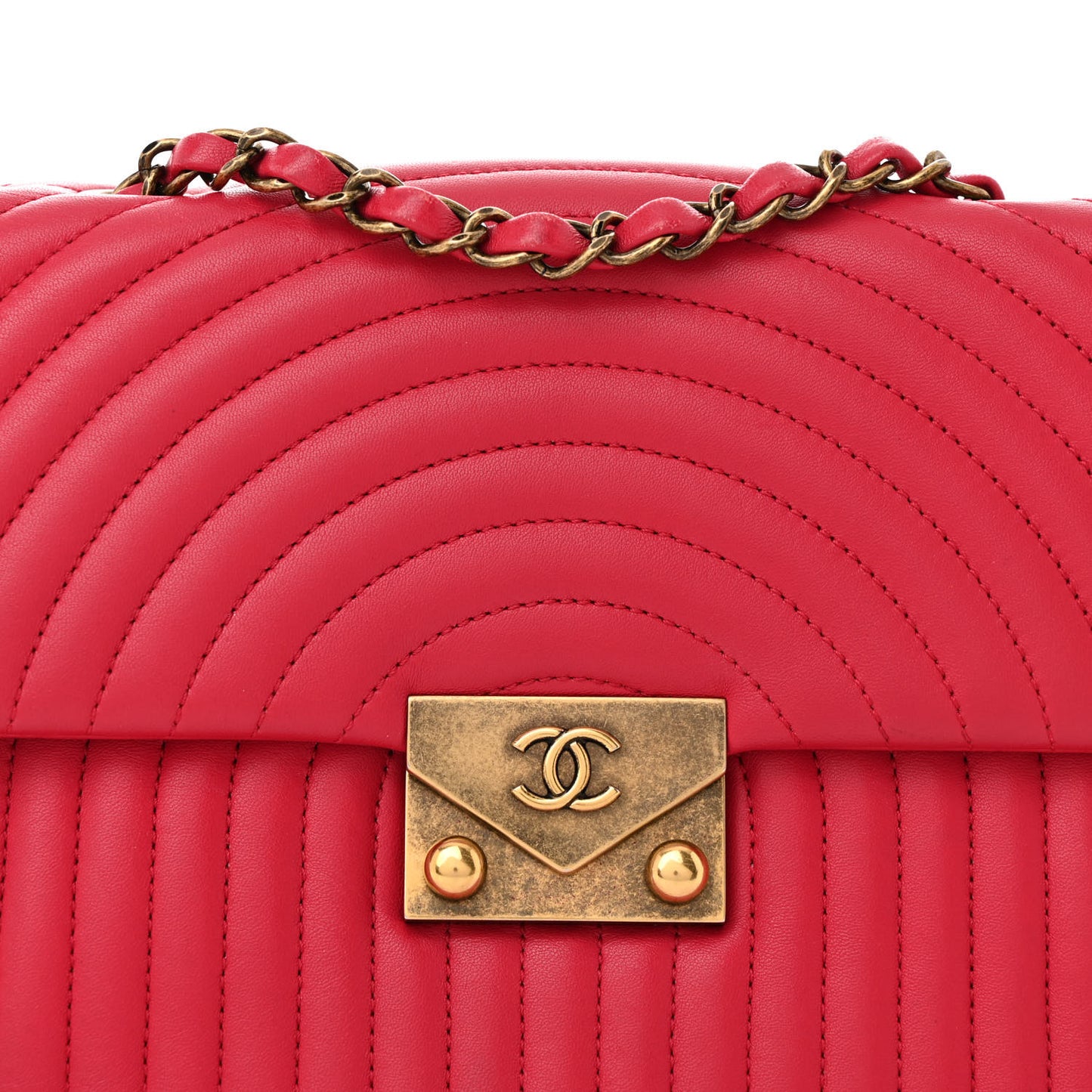 Lambskin Borse Romane Single Flap Dark Pink