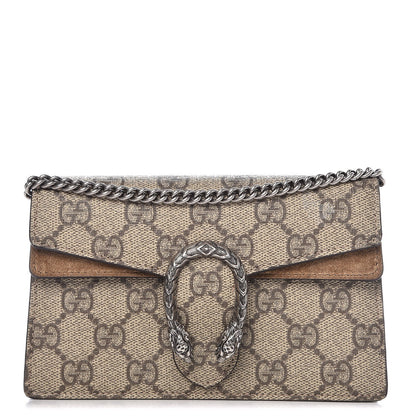 Gucci GG Supreme Monogram Super Mini Dionysus Shoulder Bag Taupe 1 of 8