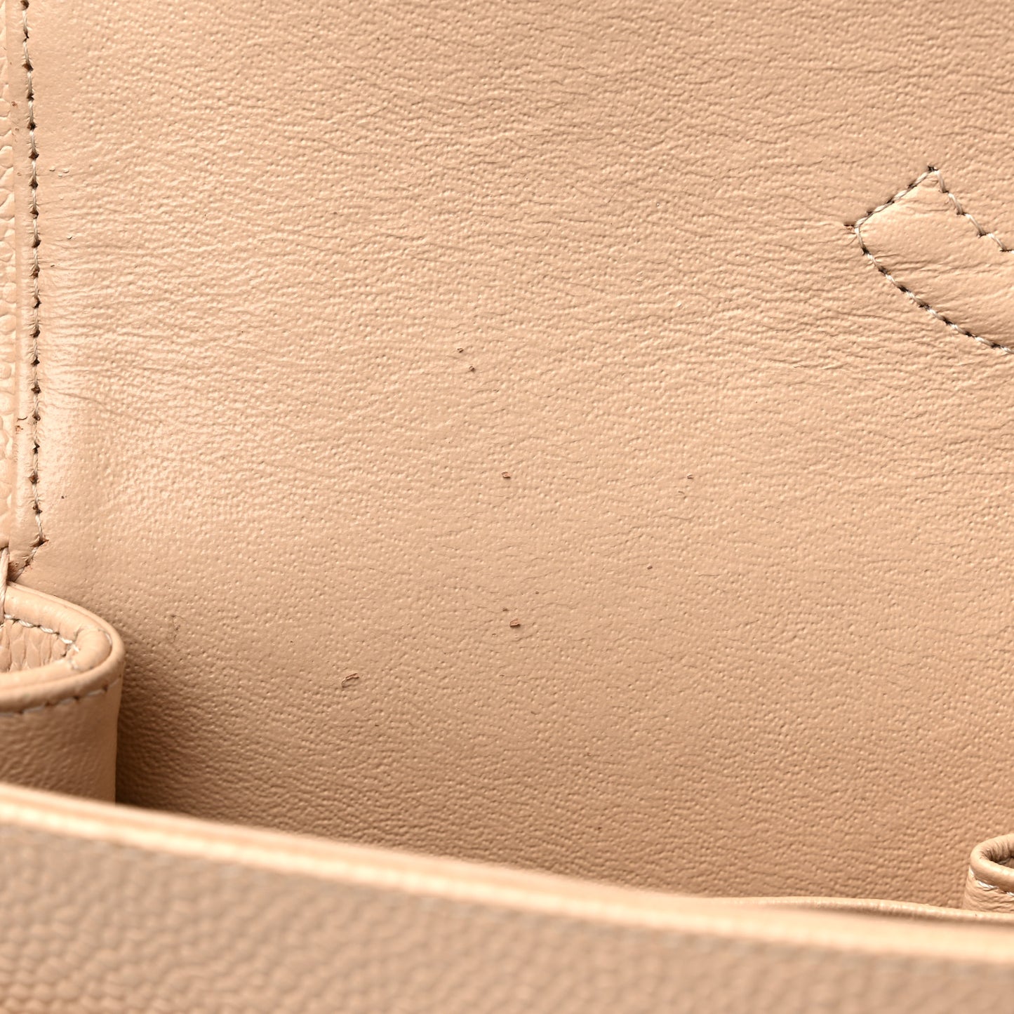 Caviar Quilted Medium Double Flap Beige