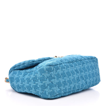 Chanel Tweed Quilted Medium 19 Flap Turquoise 4 of 10