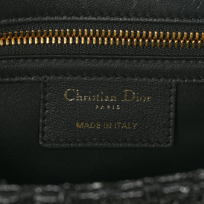 Christian Dior Beaded Checkered Medium Caro Bag Black 6 of 10