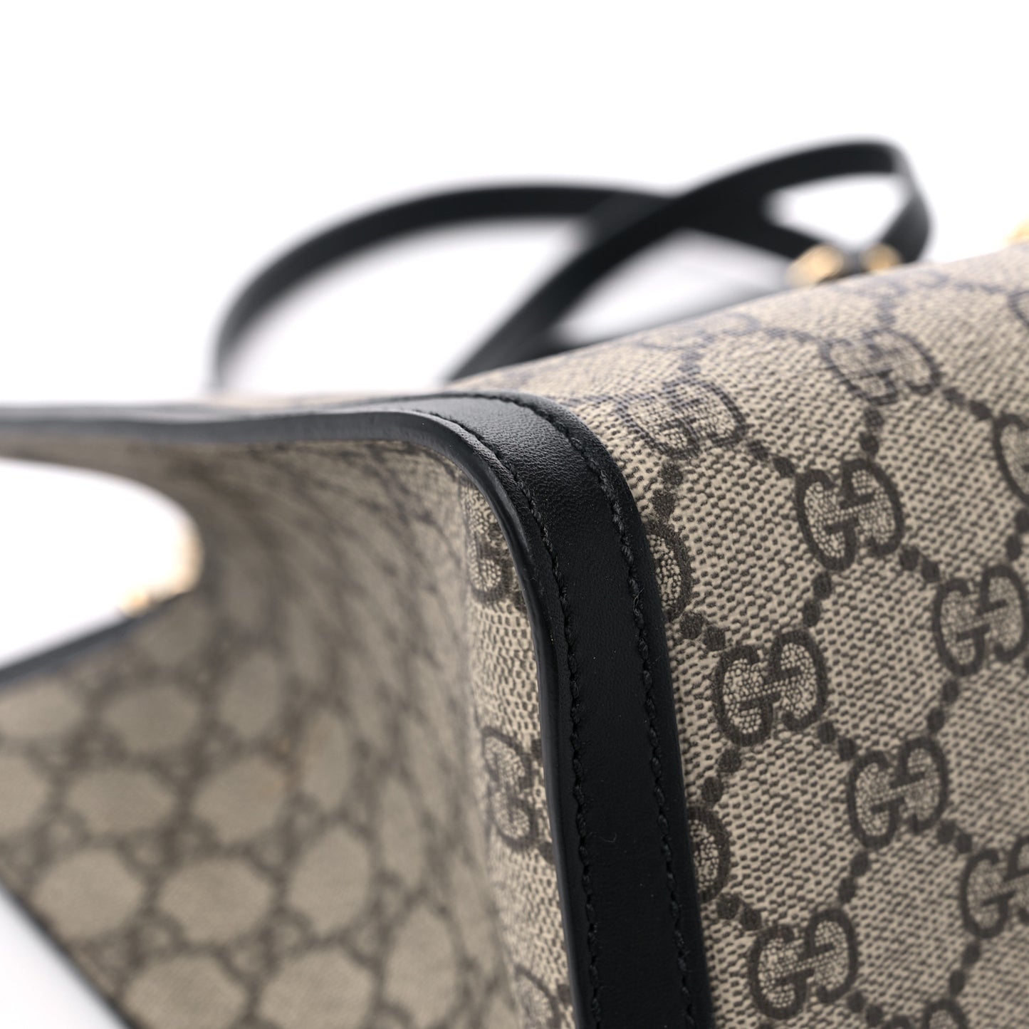GG Supreme Monogram Medium Padlock Tote Black