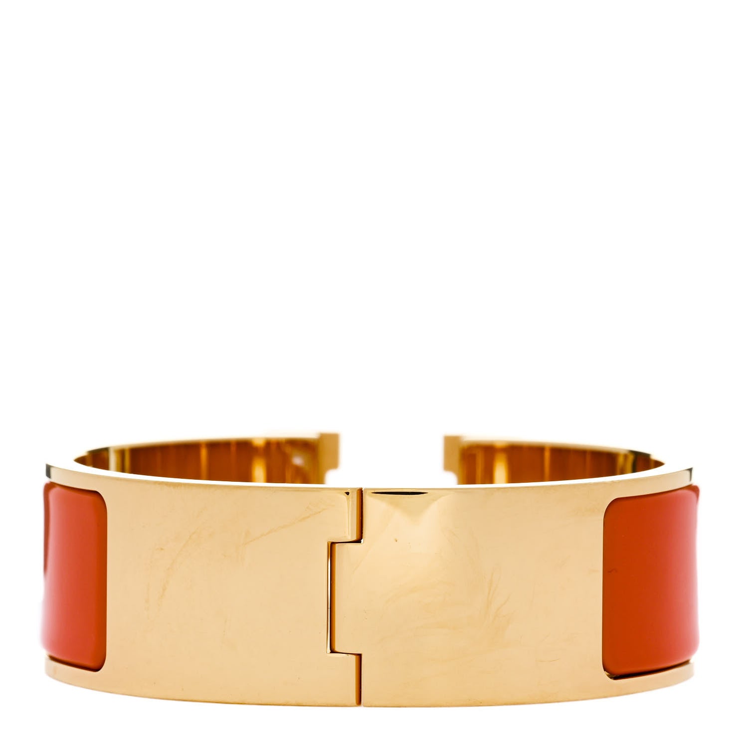 Hermes Enamel Wide Clic Clac H Bracelet PM Orange 3 of 4