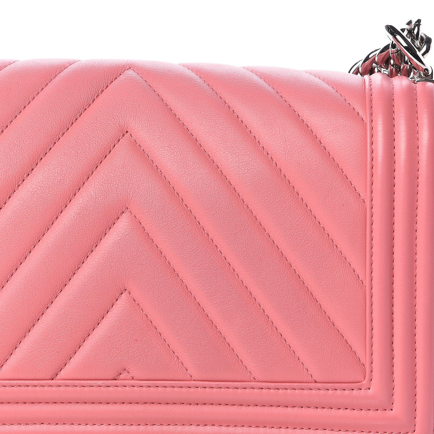 Chanel Calfskin Chevron Quilted Medium Boy Flap Pink 9 of 16