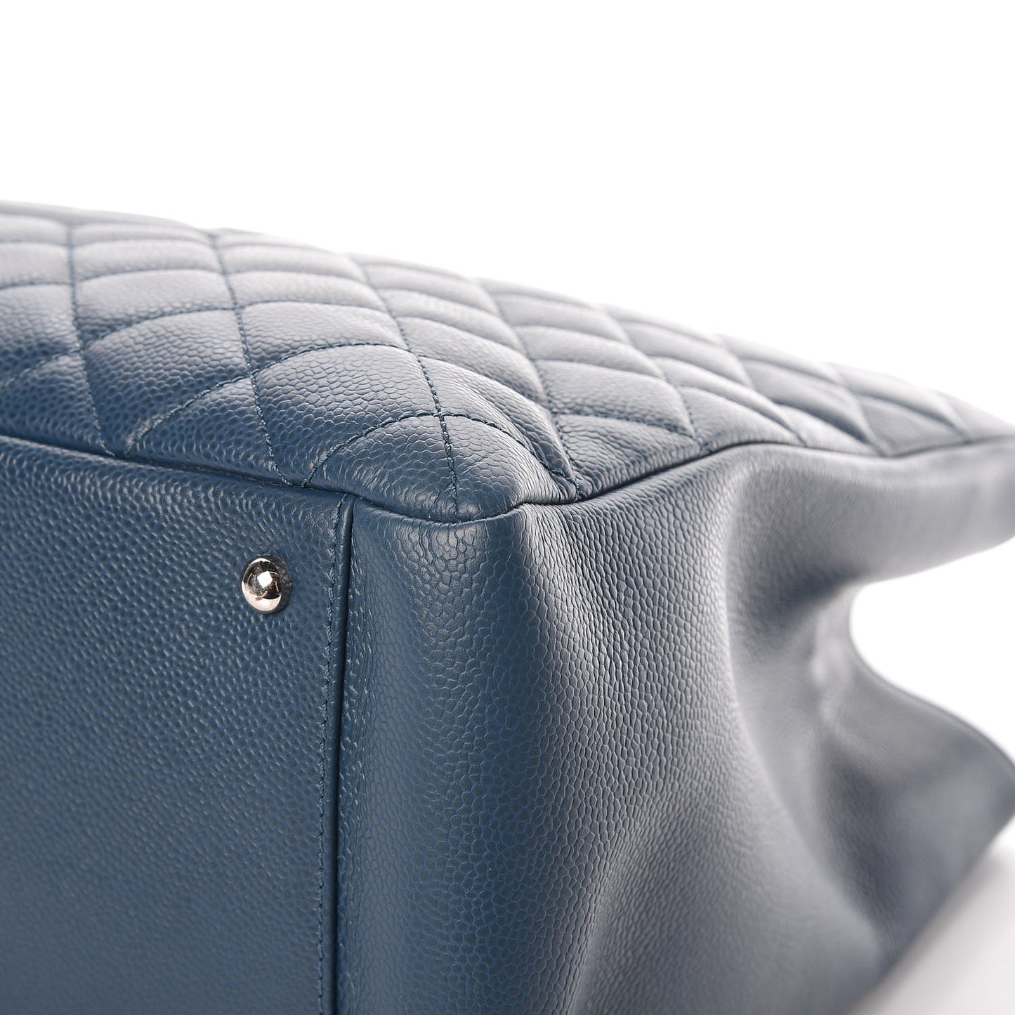 Caviar Quilted XL Grand Shopping Tote GST Navy Blue