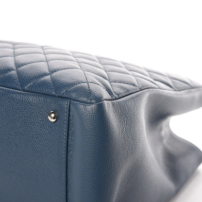 Chanel Caviar Quilted XL Grand Shopping Tote GST Navy Blue 10 of 15