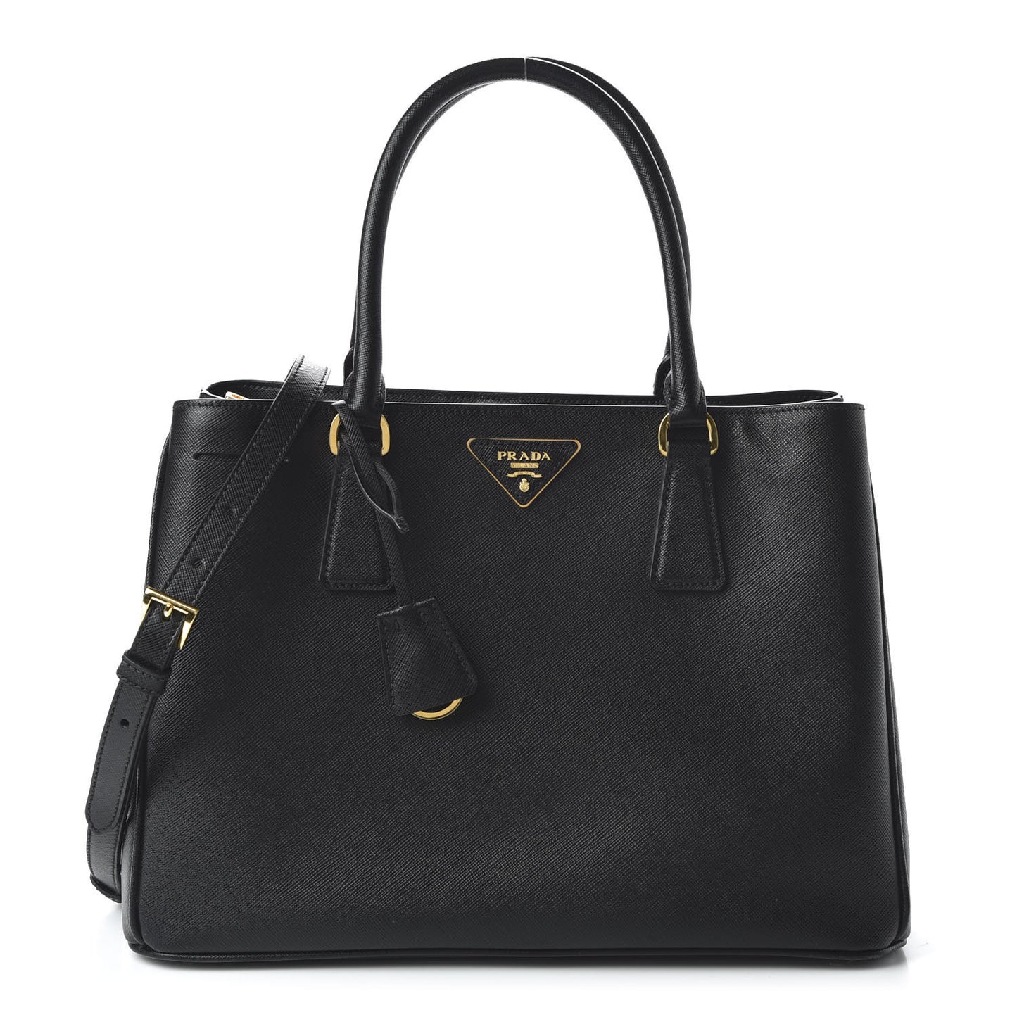 Saffiano Lux Medium Tote Black